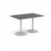 Genoa rectangular dining table with silver trumpet base 1200mm x 800mm - Onyx Grey GDR1200-S-OG