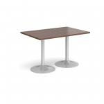 Genoa rectangular dining table with silver trumpet base 1200mm x 800mm - walnut
