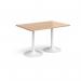 Genoa rectangular dining table with white trumpet base 1200mm x 800mm - beech GDR1200-WH-B