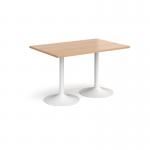 Genoa rectangular dining table with white trumpet base 1200mm x 800mm - beech