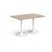 Genoa rectangular dining table with white trumpet base 1200mm x 800mm - barcelona walnut GDR1200-WH-BW
