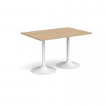 Genoa rectangular dining table with white trumpet base 1200mm x 800mm - kendal oak GDR1200-WH-KO