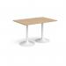 Genoa rectangular dining table with white trumpet base 1200mm x 800mm - kendal oak GDR1200-WH-KO