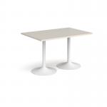 Genoa rectangular dining table with white trumpet base 1200mm x 800mm - Light Grey GDR1200-WH-LG
