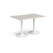 Genoa rectangular dining table with white trumpet base 1200mm x 800mm - Light Grey GDR1200-WH-LG