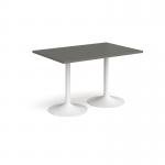 Genoa rectangular dining table with white trumpet base 1200mm x 800mm - Onyx Grey GDR1200-WH-OG