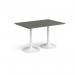 Genoa rectangular dining table with white trumpet base 1200mm x 800mm - Onyx Grey GDR1200-WH-OG