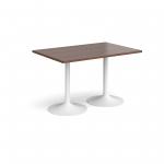 Genoa rectangular dining table with white trumpet base 1200mm x 800mm - walnut