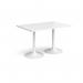 Genoa rectangular dining table with white trumpet base 1200mm x 800mm - white GDR1200-WH-WH