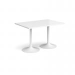 Genoa rectangular dining table with white trumpet base 1200mm x 800mm - white GDR1200-WH-WH