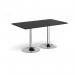 Genoa rectangular dining table with chrome trumpet base 1400mm x 800mm - Black GDR1400-C-BK