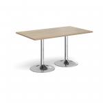 Genoa rectangular dining table with chrome trumpet base 1400mm x 800mm - barcelona walnut GDR1400-C-BW