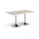 Genoa rectangular dining table with chrome trumpet base 1400mm x 800mm - Light Grey GDR1400-C-LG
