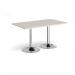 Genoa rectangular dining table with chrome trumpet base 1400mm x 800mm - Light Grey GDR1400-C-LG