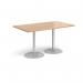 Genoa rectangular dining table with silver trumpet base 1400mm x 800mm - beech GDR1400-S-B