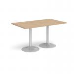 Genoa rectangular dining table with silver trumpet base 1400mm x 800mm - kendal oak GDR1400-S-KO