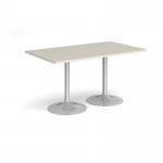 Genoa rectangular dining table with silver trumpet base 1400mm x 800mm - Light Grey GDR1400-S-LG