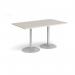 Genoa rectangular dining table with silver trumpet base 1400mm x 800mm - Light Grey GDR1400-S-LG