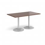 Genoa rectangular dining table with silver trumpet base 1400mm x 800mm - walnut