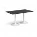 Genoa rectangular dining table with white trumpet base 1400mm x 800mm - Black GDR1400-WH-BK
