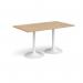 Genoa rectangular dining table with white trumpet base 1400mm x 800mm - kendal oak GDR1400-WH-KO