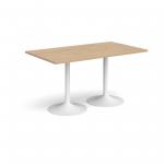 Genoa rectangular dining table with white trumpet base 1400mm x 800mm - kendal oak GDR1400-WH-KO