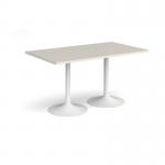 Genoa rectangular dining table with white trumpet base 1400mm x 800mm - Light Grey GDR1400-WH-LG