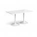 Genoa rectangular dining table with white trumpet base 1400mm x 800mm - white GDR1400-WH-WH