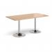 Genoa rectangular dining table with chrome trumpet base 1600mm x 800mm - beech GDR1600-C-B