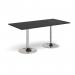 Genoa rectangular dining table with chrome trumpet base 1600mm x 800mm - Black GDR1600-C-BK