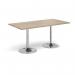 Genoa rectangular dining table with chrome trumpet base 1600mm x 800mm - barcelona walnut GDR1600-C-BW