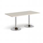 Genoa rectangular dining table with chrome trumpet base 1600mm x 800mm - Light Grey GDR1600-C-LG