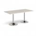 Genoa rectangular dining table with chrome trumpet base 1600mm x 800mm - Light Grey GDR1600-C-LG