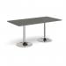 Genoa rectangular dining table with chrome trumpet base 1600mm x 800mm - Onyx Grey GDR1600-C-OG