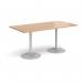 Genoa rectangular dining table with silver trumpet base 1600mm x 800mm - beech GDR1600-S-B