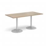 Genoa rectangular dining table with silver trumpet base 1600mm x 800mm - barcelona walnut GDR1600-S-BW
