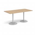 Genoa rectangular dining table with silver trumpet base 1600mm x 800mm - kendal oak GDR1600-S-KO