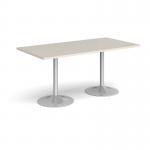 Genoa rectangular dining table with silver trumpet base 1600mm x 800mm - Light Grey GDR1600-S-LG