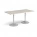 Genoa rectangular dining table with silver trumpet base 1600mm x 800mm - Light Grey GDR1600-S-LG