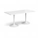 Genoa rectangular dining table with white trumpet base 1600mm x 800mm - white GDR1600-WH-WH