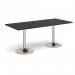 Genoa rectangular dining table with chrome trumpet base 1800mm x 800mm - Black GDR1800-C-BK