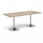 Genoa rectangular dining table with chrome trumpet base 1800mm x 800mm - barcelona walnut GDR1800-C-BW