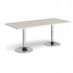 Genoa rectangular dining table with chrome trumpet base 1800mm x 800mm - Light Grey GDR1800-C-LG