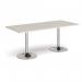 Genoa rectangular dining table with chrome trumpet base 1800mm x 800mm - Light Grey GDR1800-C-LG