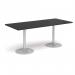 Genoa rectangular dining table with silver trumpet base 1800mm x 800mm - Black GDR1800-S-BK