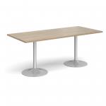 Genoa rectangular dining table with silver trumpet base 1800mm x 800mm - barcelona walnut GDR1800-S-BW