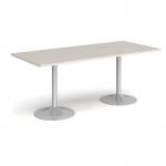 Genoa rectangular dining table with silver trumpet base 1800mm x 800mm - Light Grey GDR1800-S-LG