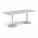 Genoa rectangular dining table with silver trumpet base 1800mm x 800mm - Light Grey GDR1800-S-LG