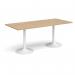 Genoa rectangular dining table with white trumpet base 1800mm x 800mm - kendal oak GDR1800-WH-KO