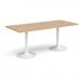 Genoa rectangular dining table with white trumpet base 1800mm x 800mm - kendal oak GDR1800-WH-KO